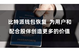 比特派钱包恢复  为用户和配合股伴创造更多的价值